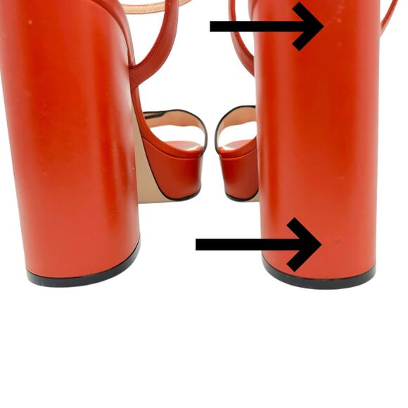 Gucci Double G Marmont Platform GG Sandals Heels Orange 39 - Picture 8 of 8